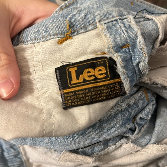 Vintage 70s Lee Jeans Wide Leg Light Wash High Rise - Picture 6 of 7